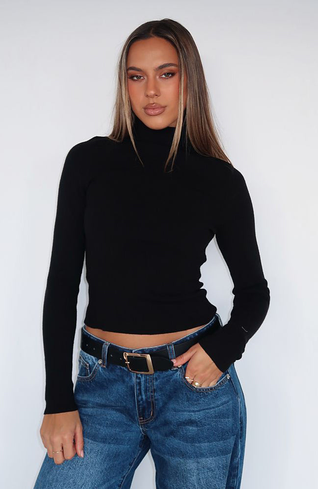 Can't Top This Long Sleeve Top Black