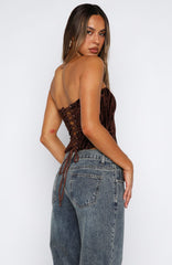 No Repeats Strapless Bustier Chocolate