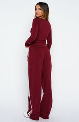 Found You Out Track Pants Burgundy