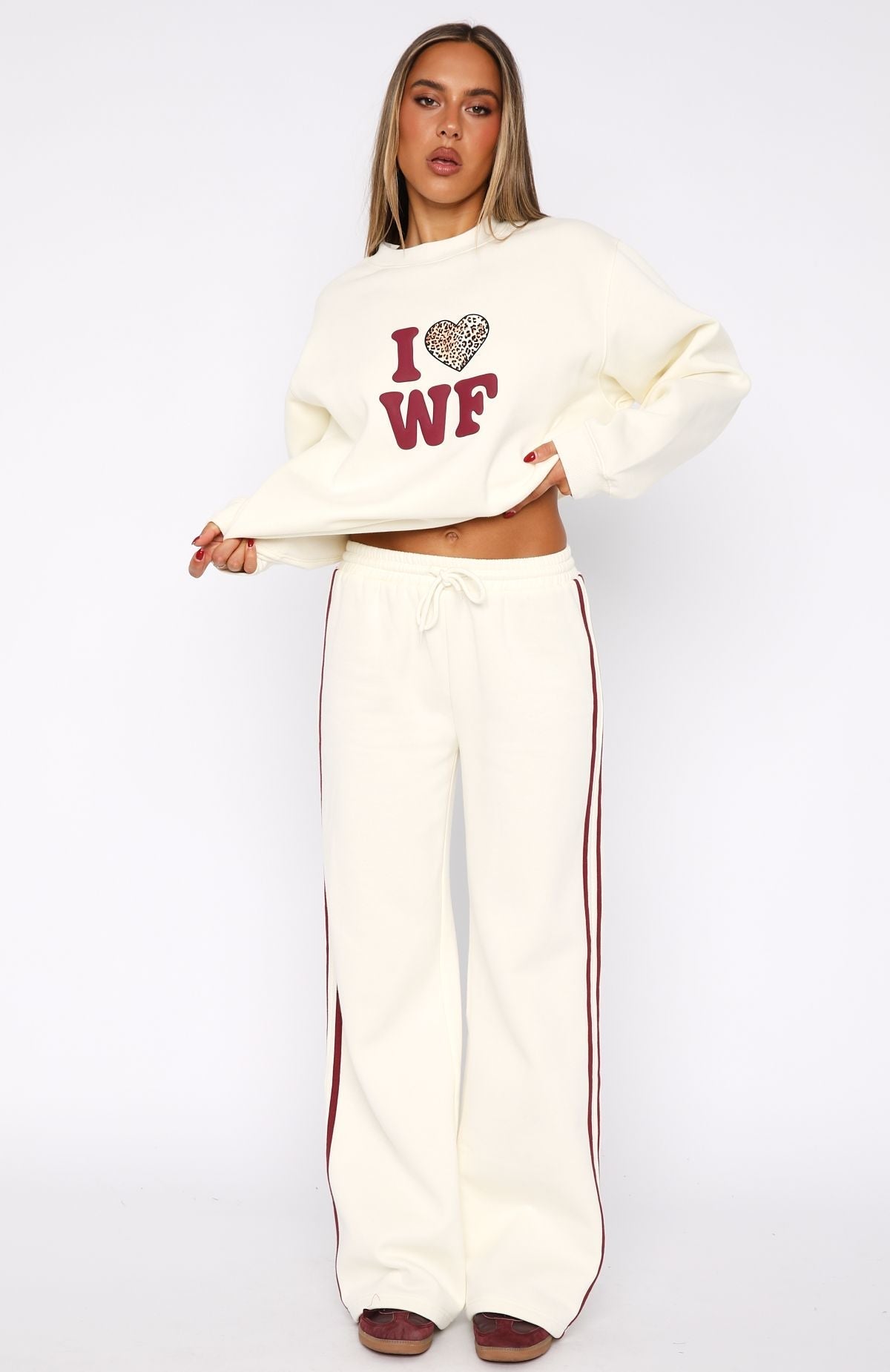 11th Street Out & About Wide Leg Sweatpants Cake Batter