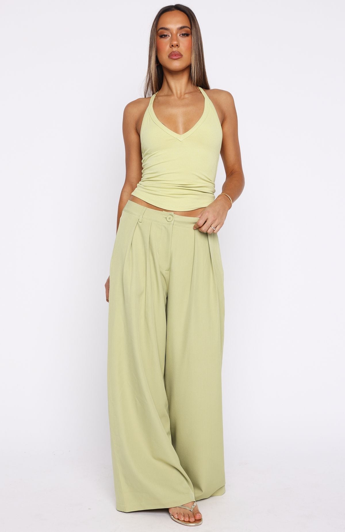 Figuring Out Feelings Pants Chartreuse