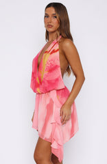 Time Of My Life Halter Mini Dress Blossom Petal
