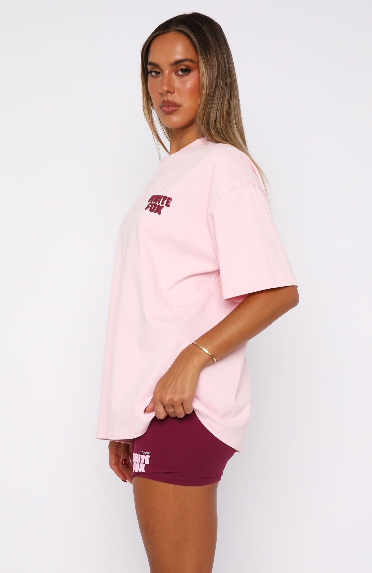 11th Street City Girl At Heart Oversized Tee Strawberry Whip