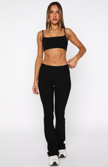 Progression Foldover Flare Leggings Black