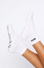 No Slowing Down Grip Socks White/Black