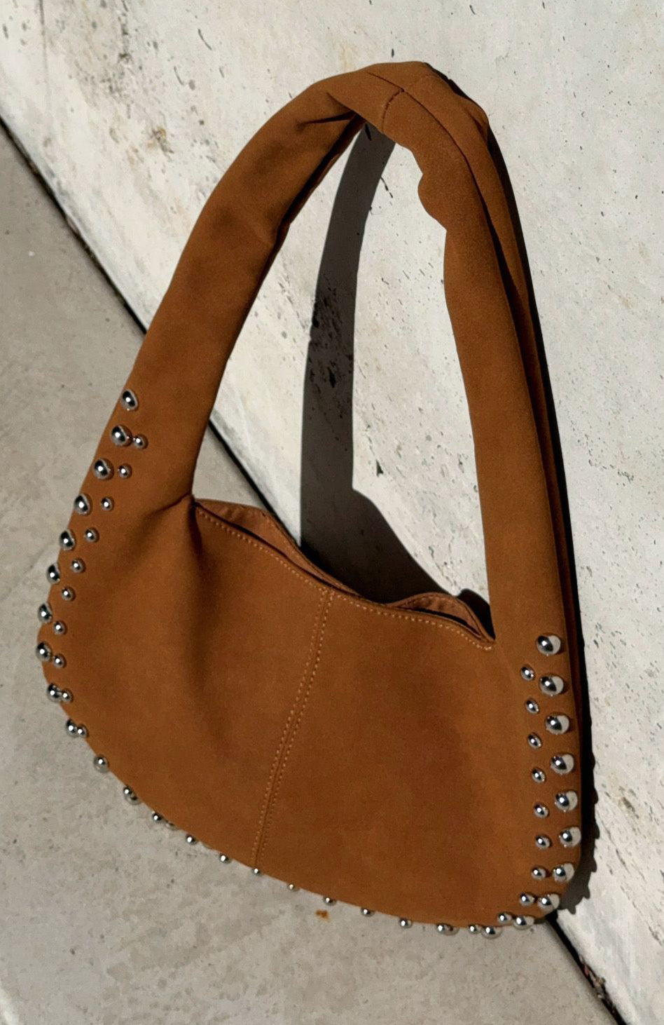 Annalise Shoulder Bag Chocolate Faux Suede