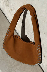 Annalise Shoulder Bag Chocolate Faux Suede