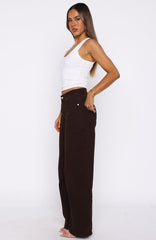 Kiara Mid Rise Barrel Leg Jeans Chocolate Wash