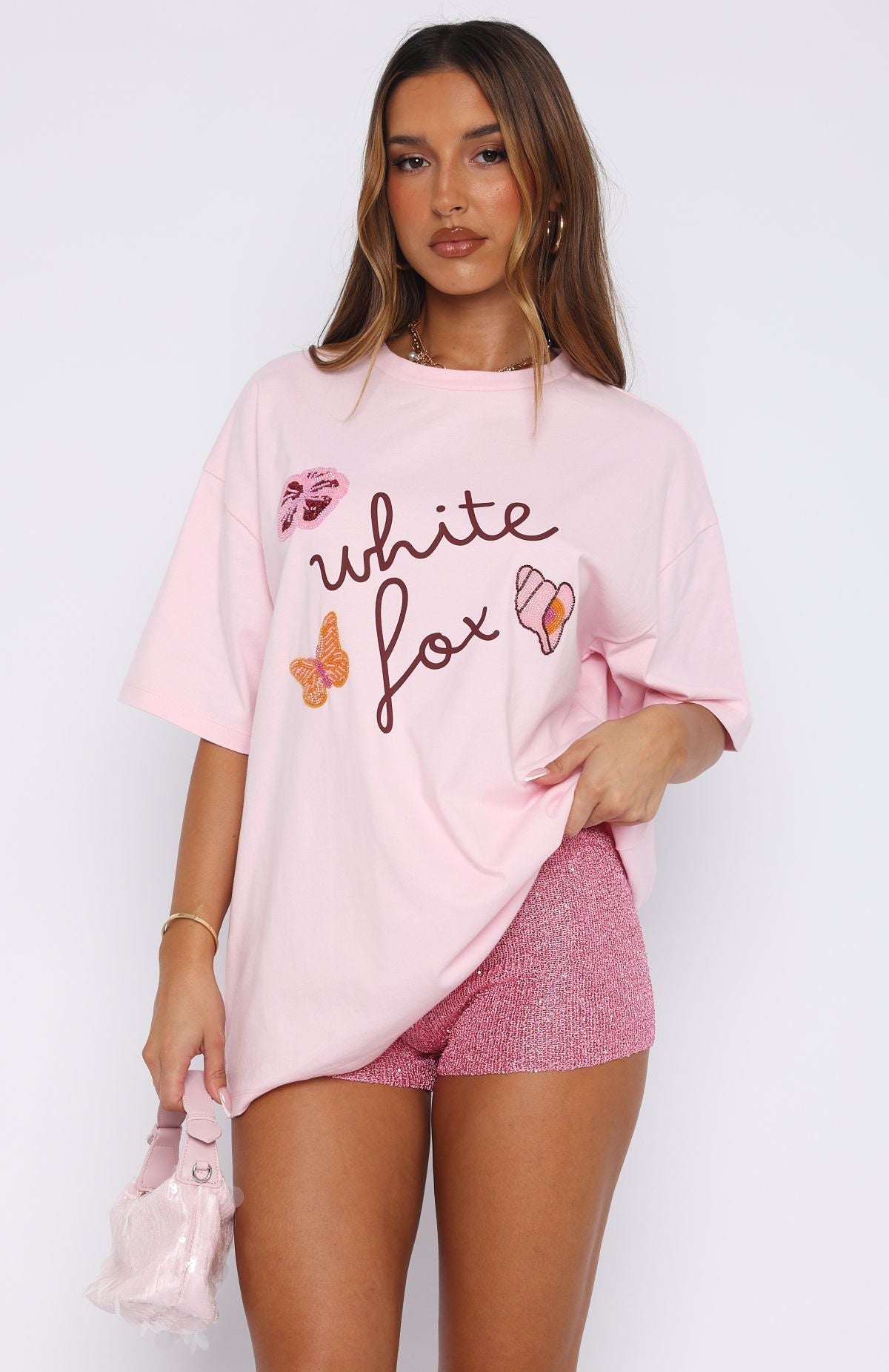 Sweet Bloom Oversized Tee Pink