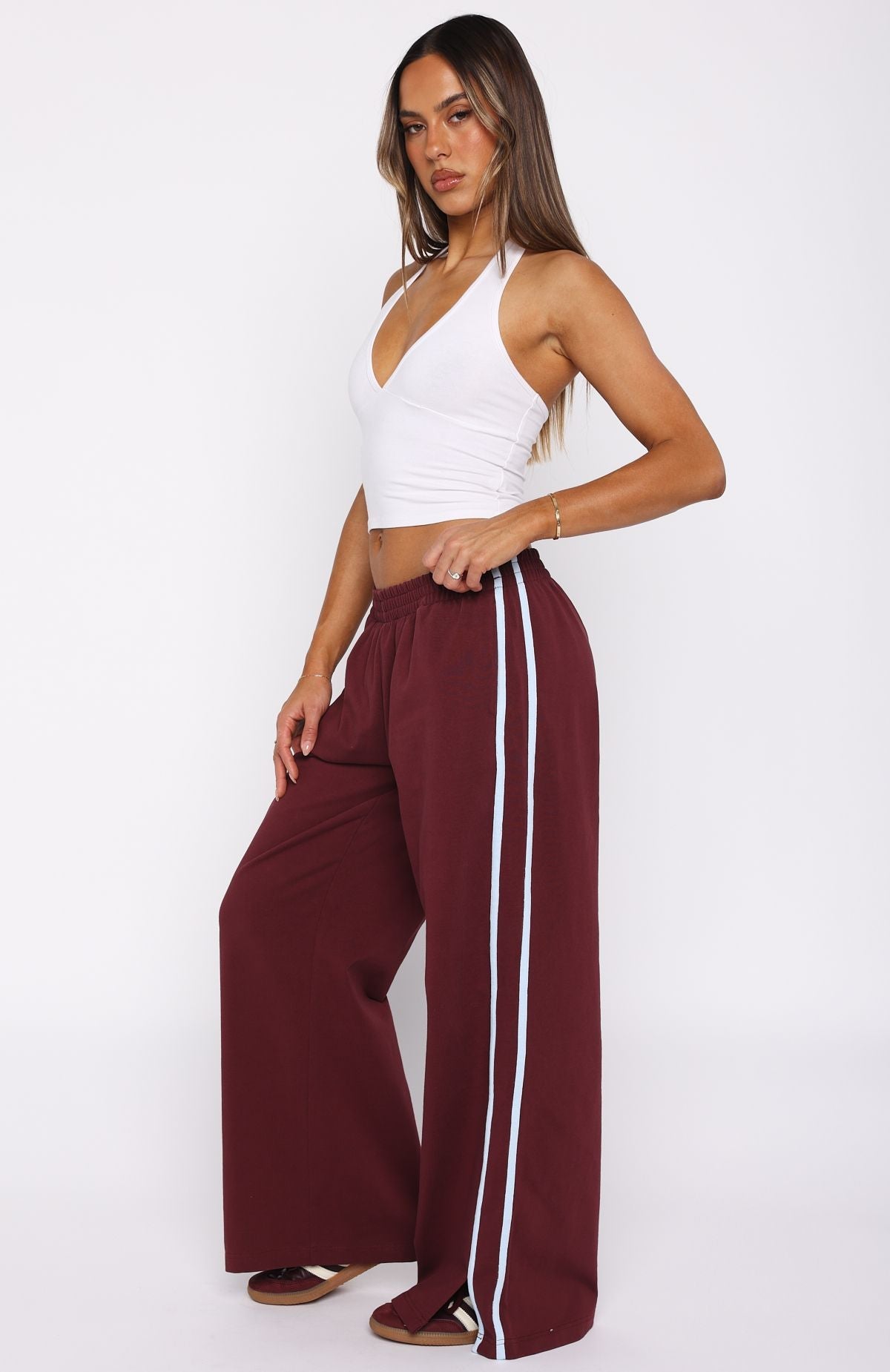 Make Me Promises Pants Burgundy