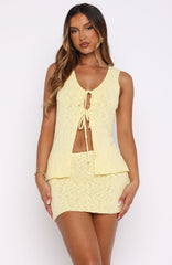 Rise Above Knit Mini Skirt Lemon