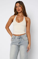 Electric Days Halter Top Bone