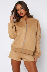 Confidence Level Suede Jacket Honey