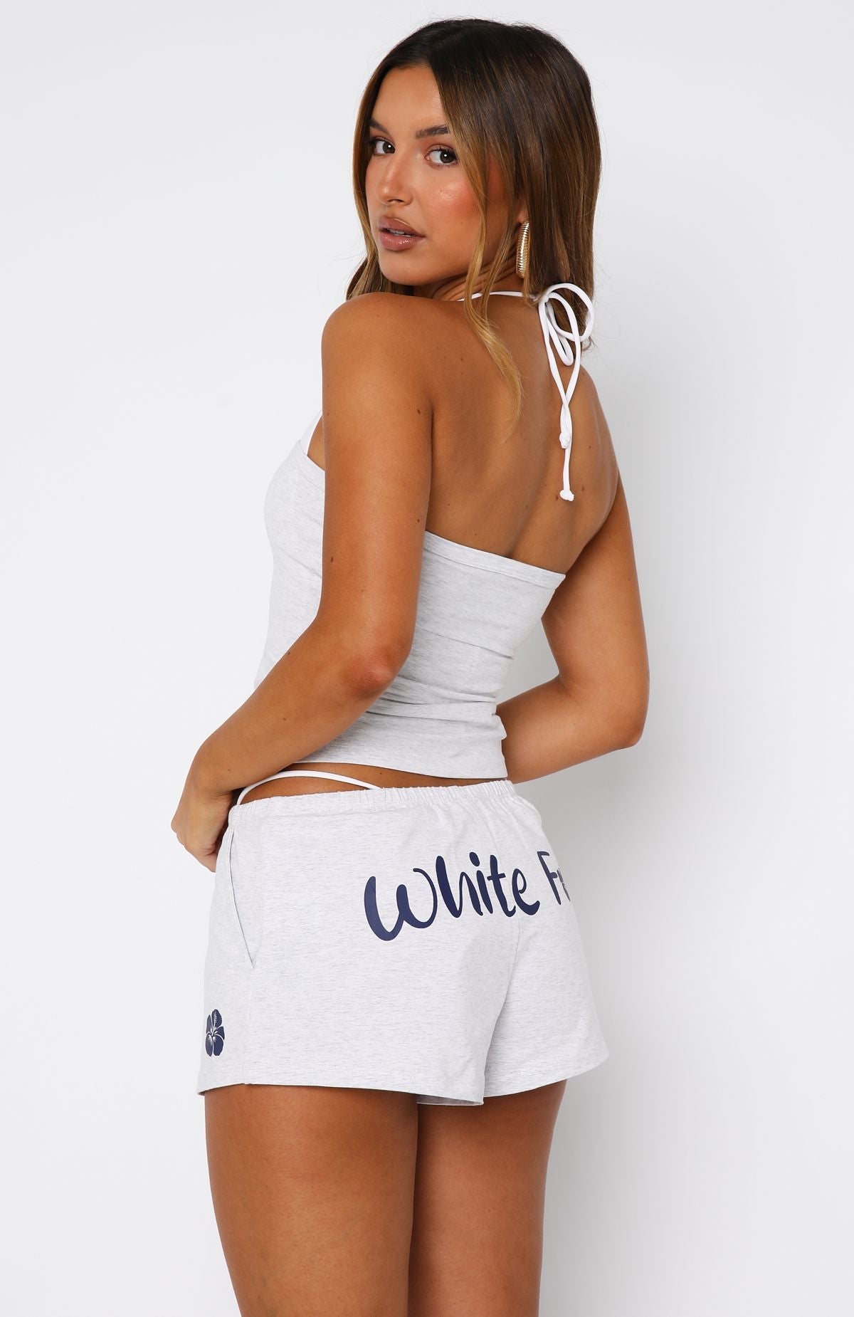 Buy Your Own Flowers Relaxed Shorts Grey Marle