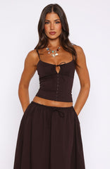 I'm Too Shy Corset Top Chocolate