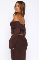 In Too Deep Long Sleeve Knit Top Chocolate