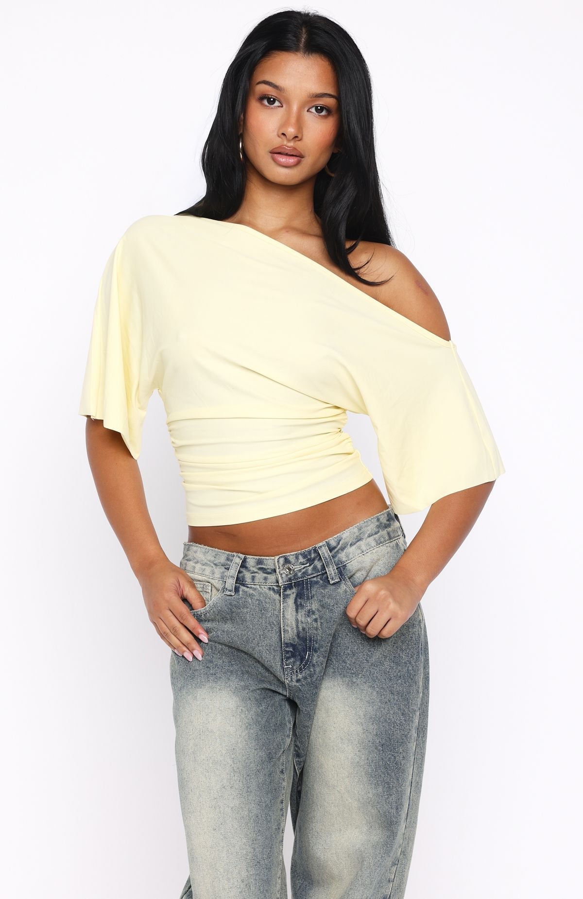 Marrakech Moments Cinched Waist Top Lemon