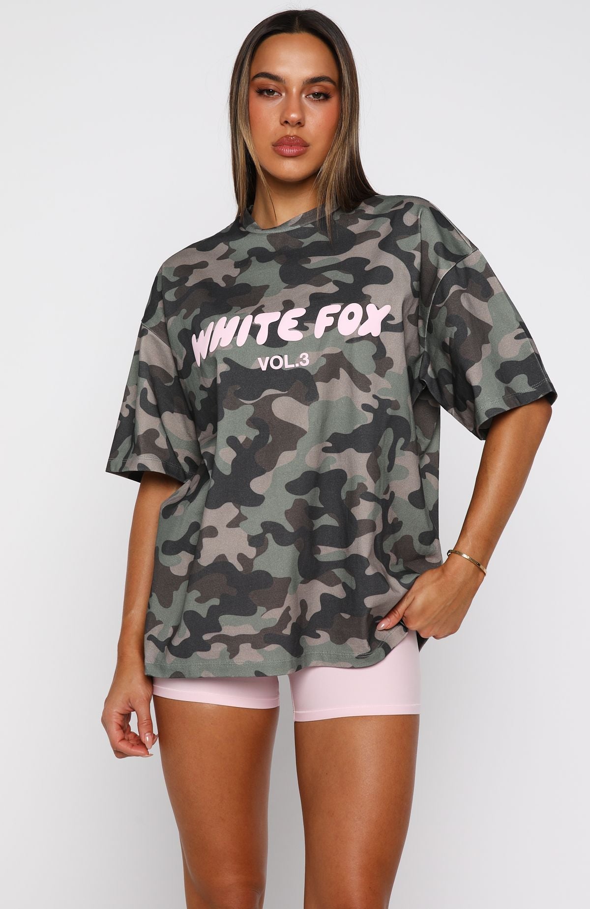 Offstage Printed Oversized Tee Washed Camo