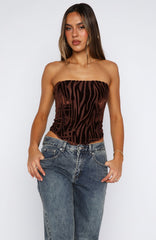 No Repeats Strapless Bustier Chocolate