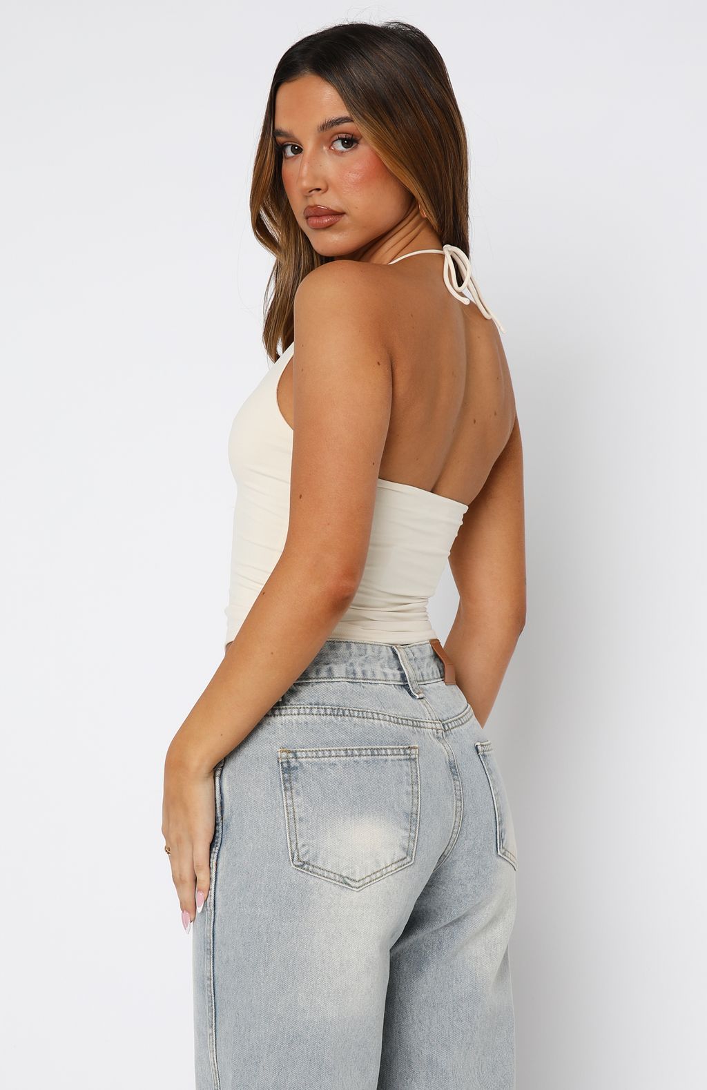 Electric Days Halter Top Bone