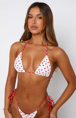 Coolum Reversible Bikini Top White/Red Polka Dot
