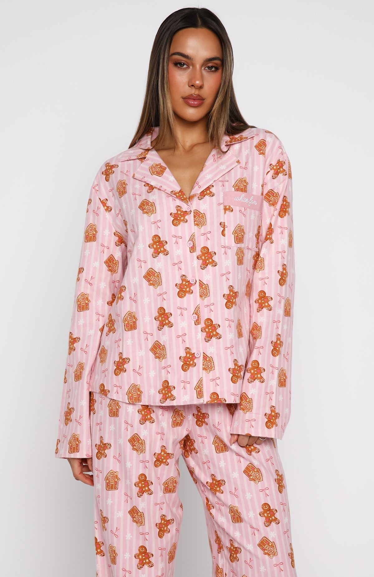Dreamland Long Sleeve Pyjama Set Gingerbread Twist