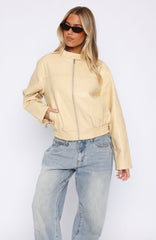 Tell Me Nothing PU Jacket Blonde
