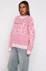 Arctic Fire Knit Sweater Baby Pink