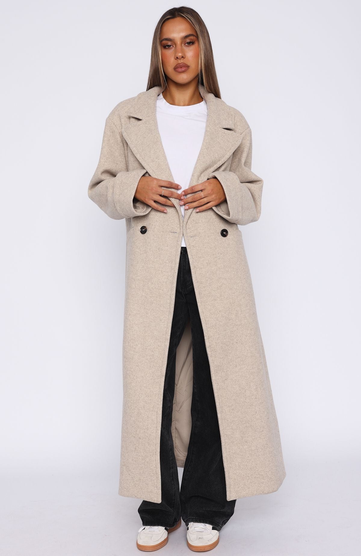 Winter Holiday Oversized Coat Oat