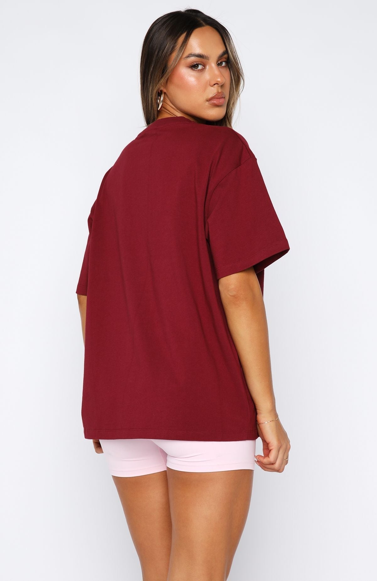 No Hesitation Oversized Tee Burgundy
