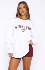 Stand With You Long Sleeve Oversized Tee White