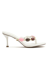 Nina Beaded Mules White