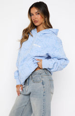 Vol. 1 Oversized Printed Hoodie Blue Bow