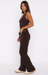 Act Natural Knit Pants Chocolate