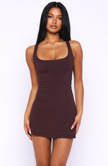 Can't Control It Mini Dress Chocolate