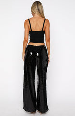 Caught Up In It Sequin Pants Black