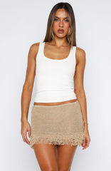 Cha Cha Knit Mini Skirt Gold