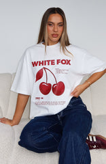 Cherry Jam Oversized Tee White