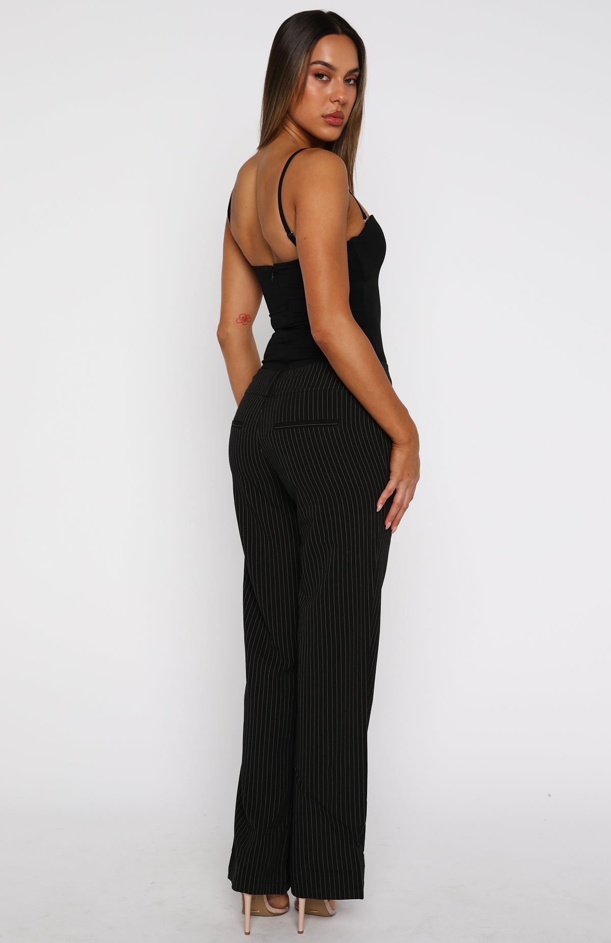 Claim You As Mine Pants Black Pinstripe