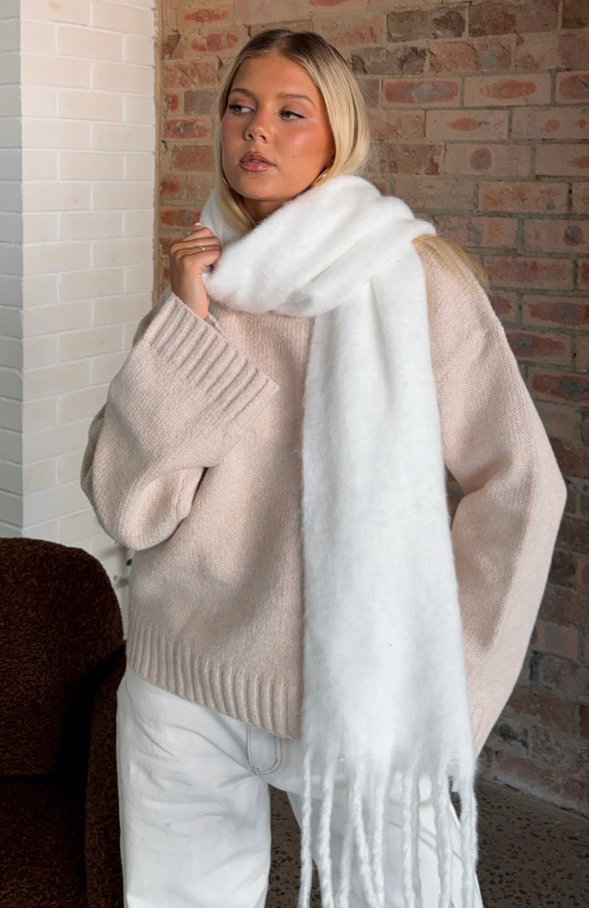 Luna Scarf White