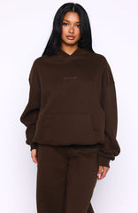 Come A Long Way Oversized Hoodie Chocolate