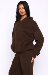 Come A Long Way Oversized Hoodie Chocolate