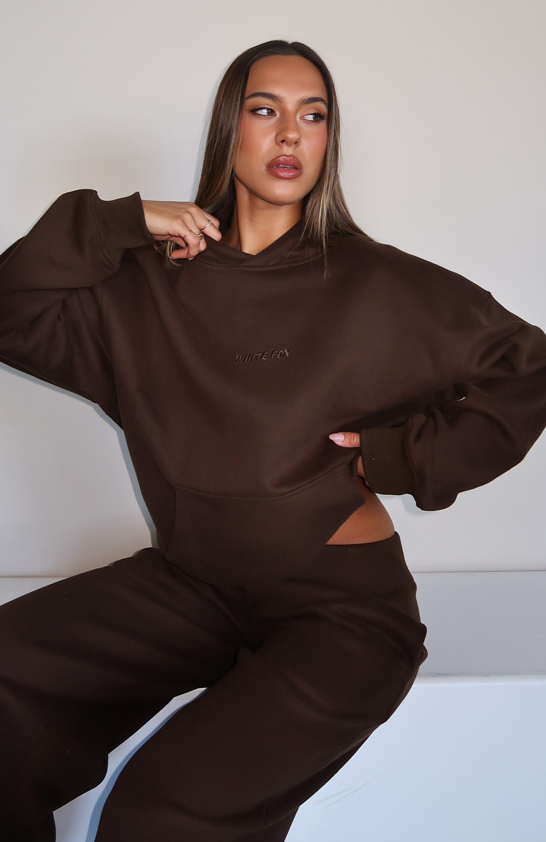 Come A Long Way Oversized Hoodie Chocolate