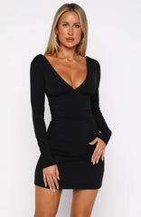Diva Energy Long Sleeve Mini Dress Black