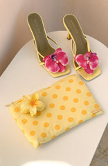 Elodie Pouch Lemon Polka Dot