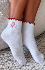 Festive Socks 2 Pack White