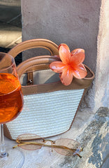 Floral Charm Hair Clip Peach