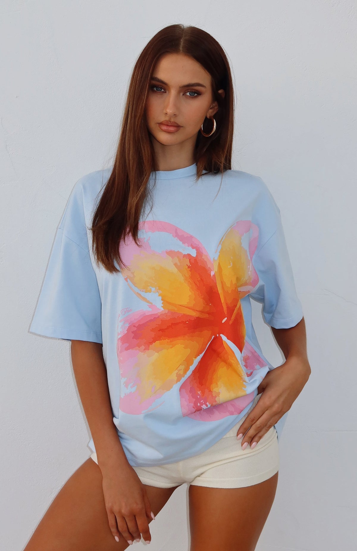 Girls Just Want To Have Fun Oversized Tee Baby Blue