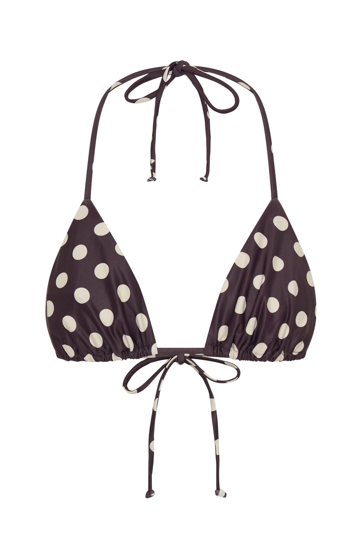 Golden Hour Bikini Top Choc/Cream Polka Dot