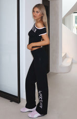 Good Things Take Time Straight Leg Pants Black